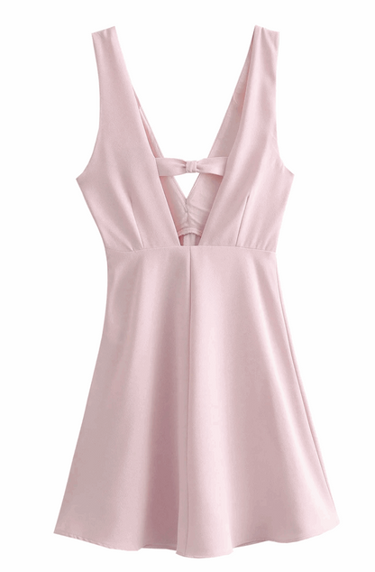 Pink backless skater dress