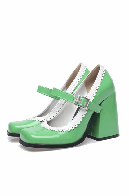 Lace trim Mary Jane
