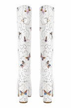 Plus size rainbow sequined butterfly boots