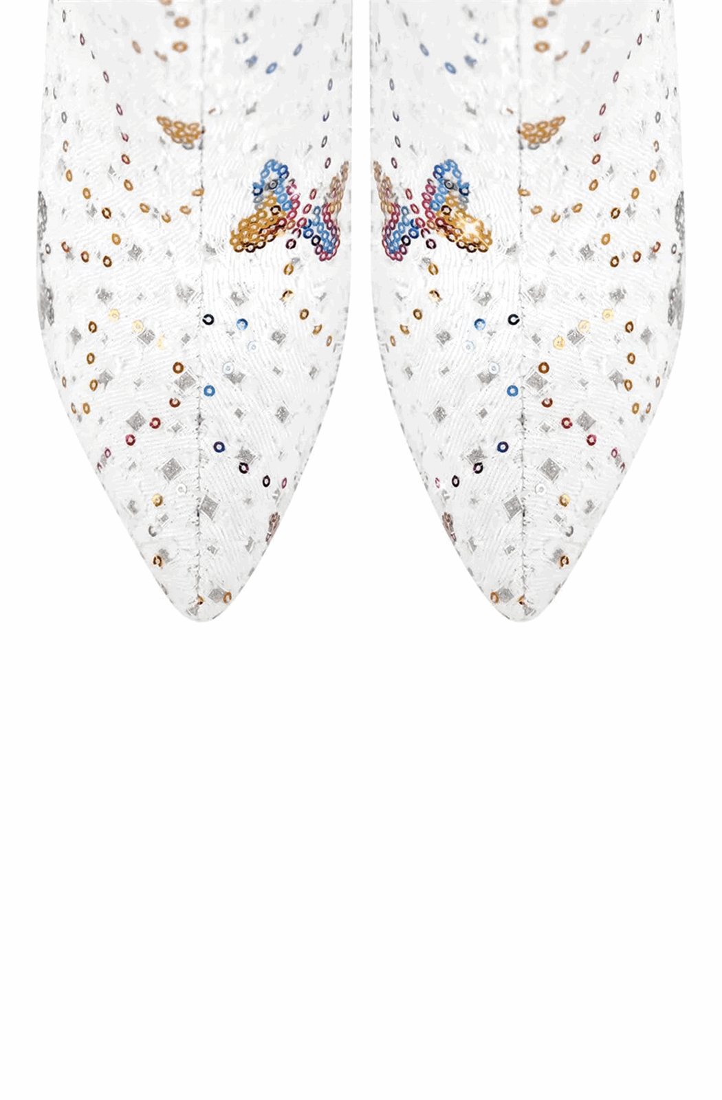 Plus size rainbow sequined butterfly boots
