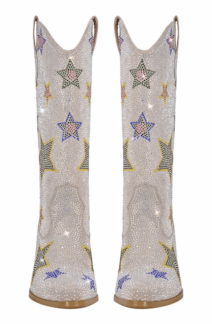 Festival rhinestone star western boots