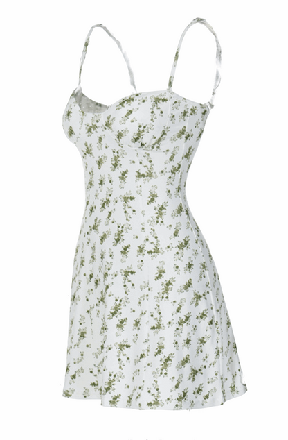Short white floral dress