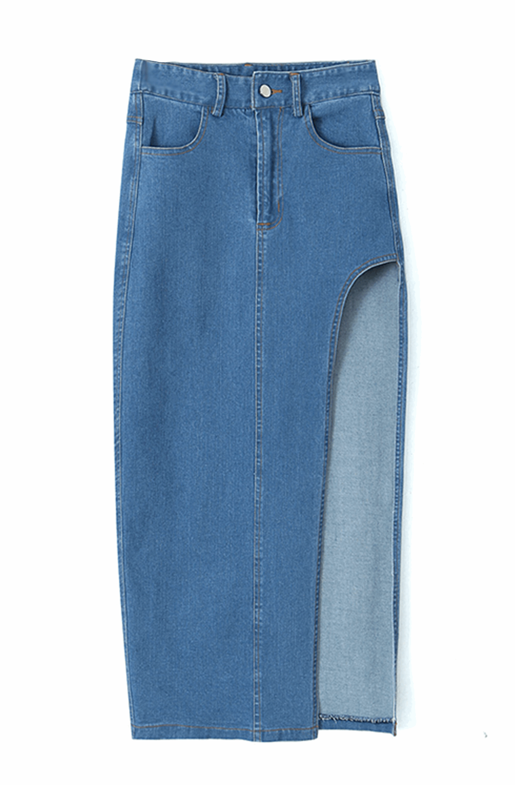 Split denim skirt