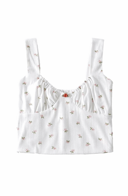 Roses floral crop top