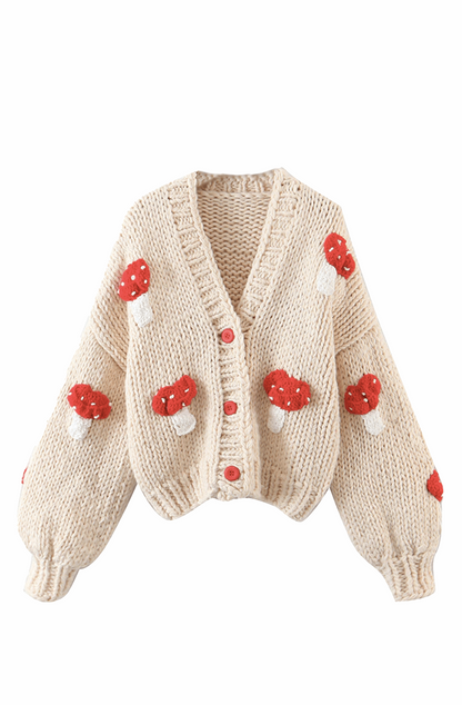 3D mushroom cardigan