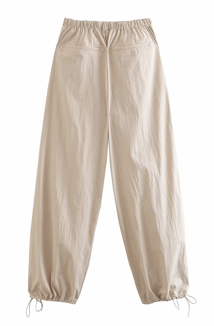 Pleated parachute pants