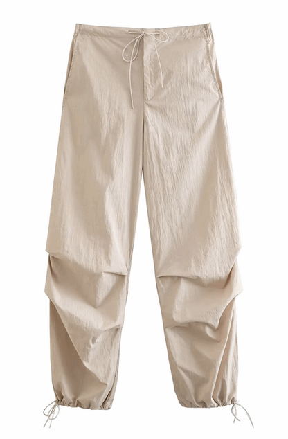 Pleated parachute pants