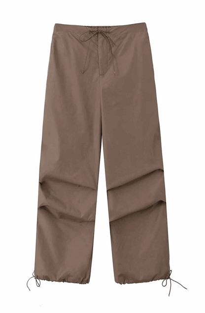 Pleated parachute pants