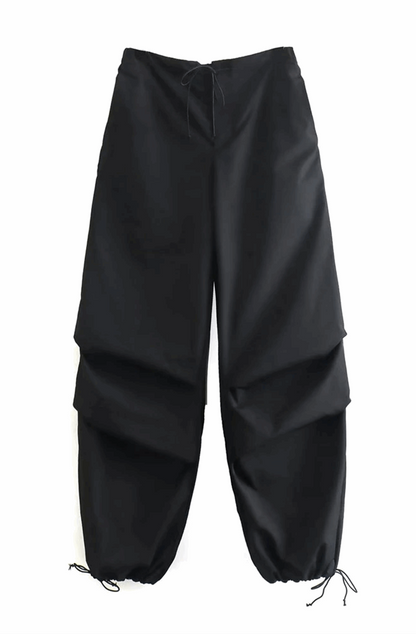 Pleated parachute pants