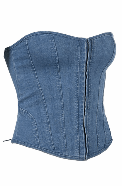 Bustier denim corset