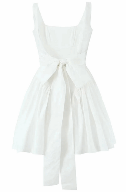 Backless bow mini dress