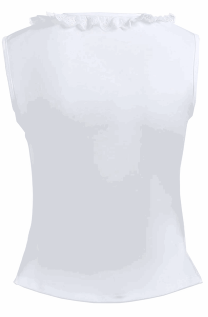 Frilly top with front lace-up