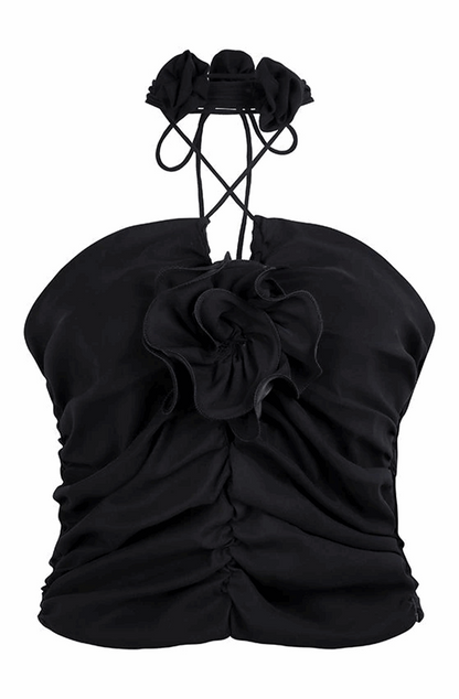 3D floral rosette top