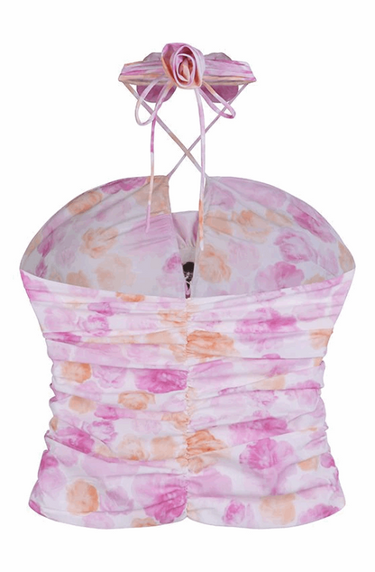 3D floral rosette top
