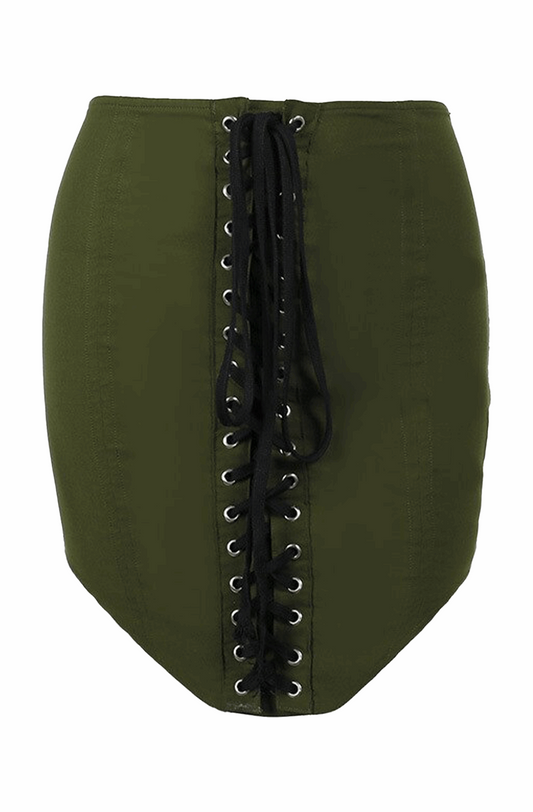 Army green corset skirt