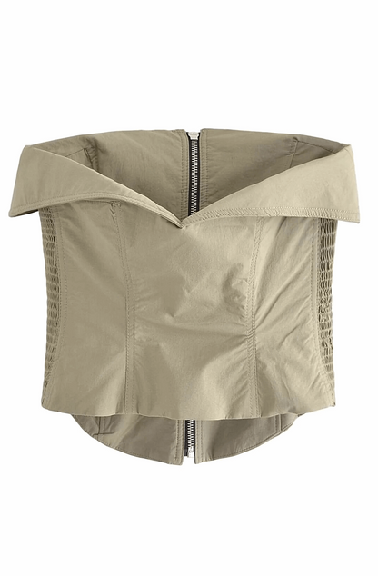Bustier top with zipper