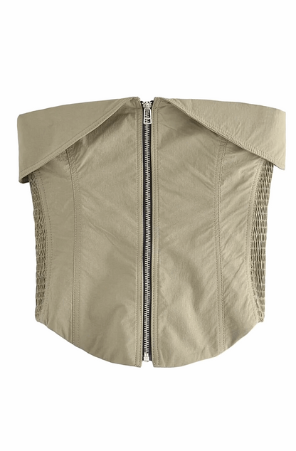 Bustier top with zipper