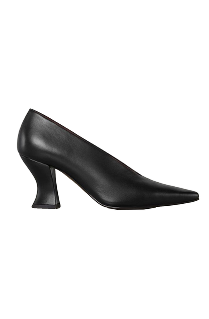 Leather almond pumps