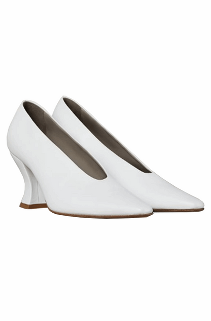 Leather almond pumps