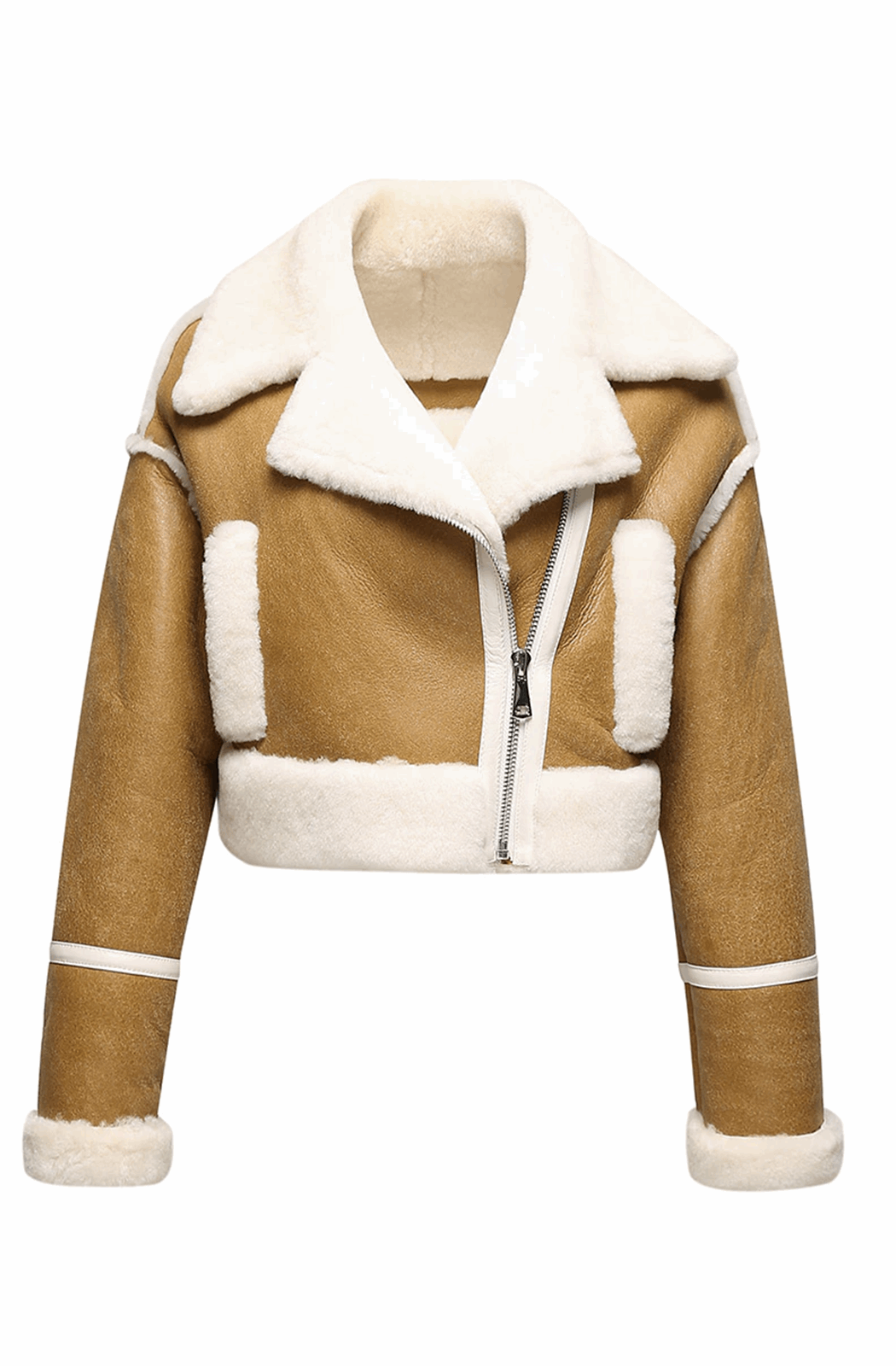 Short shearling coat