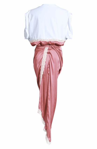 Satin dress with t-shirt