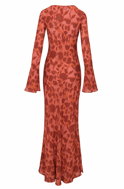 Maxi see-through floral dress