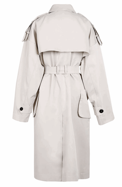 Women belted trench coat