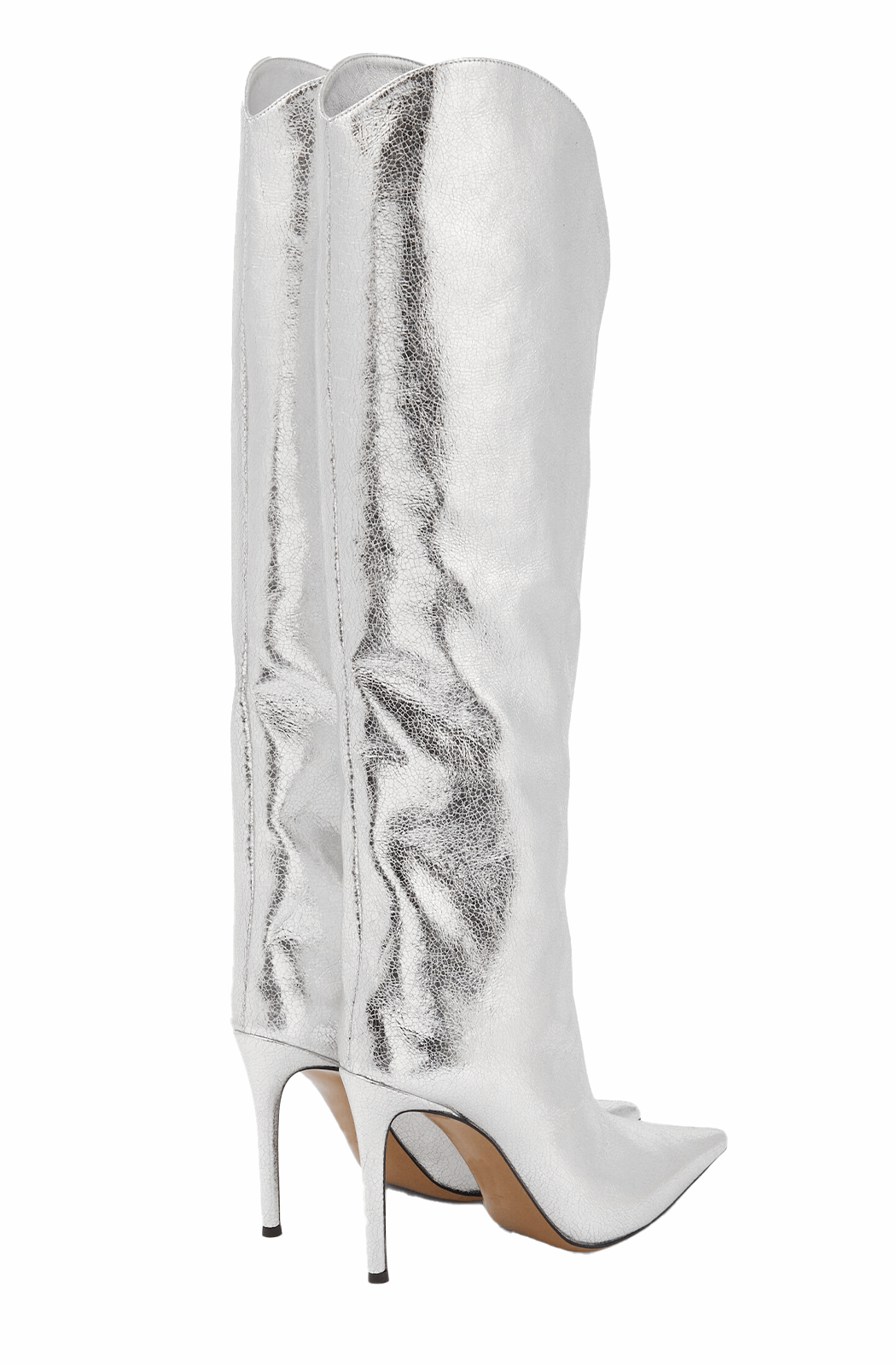 Silver metallic western boots