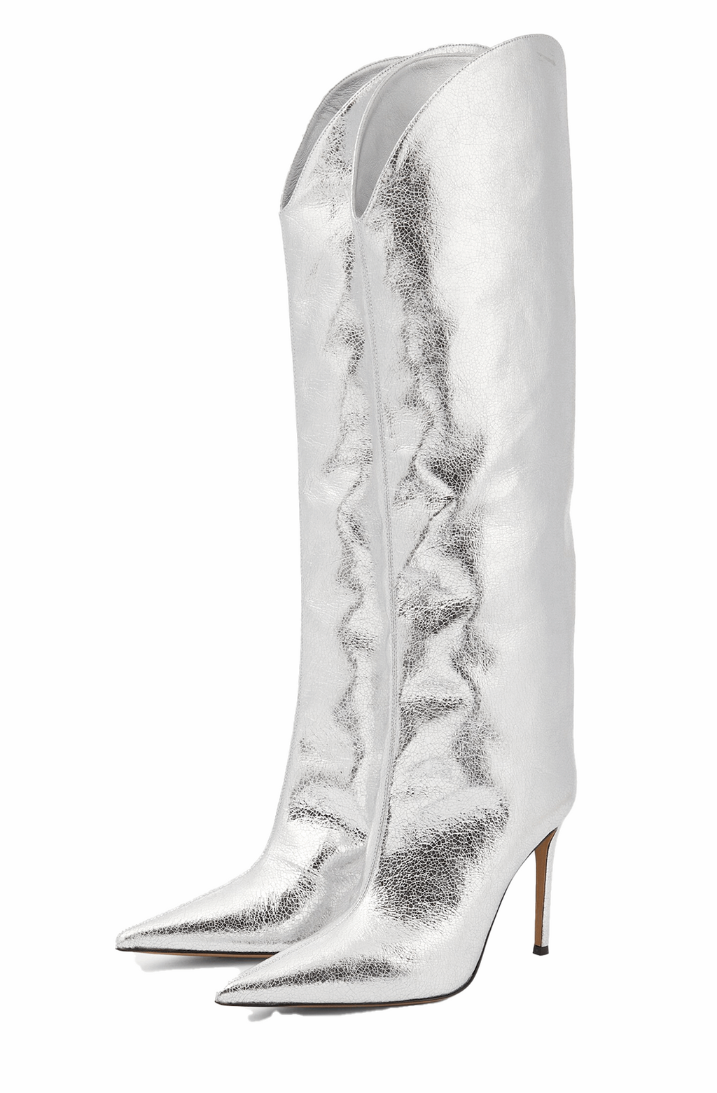 Silver metallic western boots