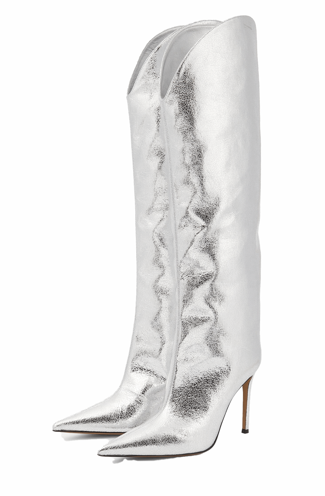 Silver metallic western boots
