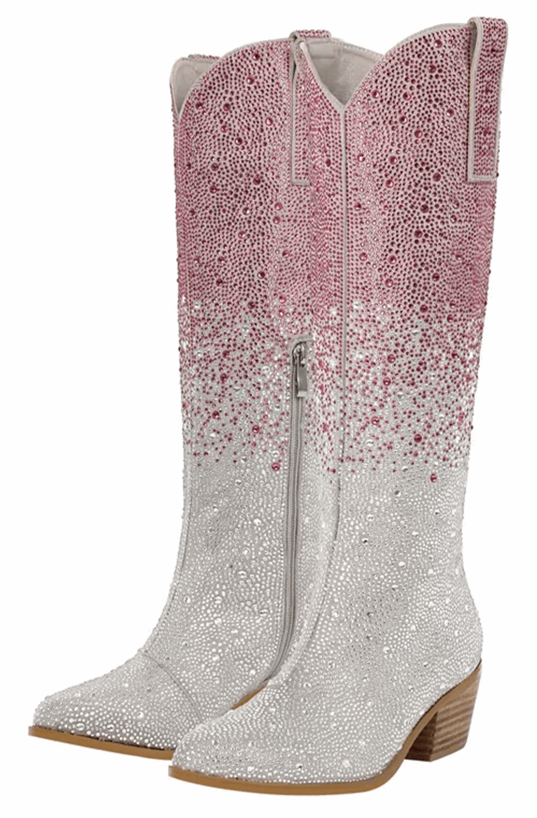 Pink rhinestone western boots