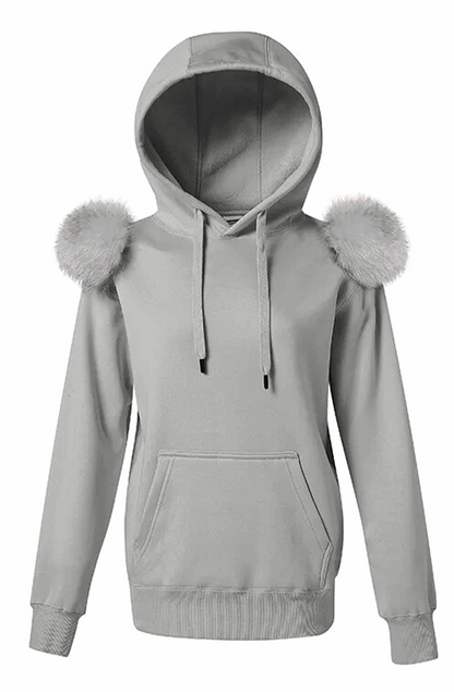 Hoodie with fur on the shoulders