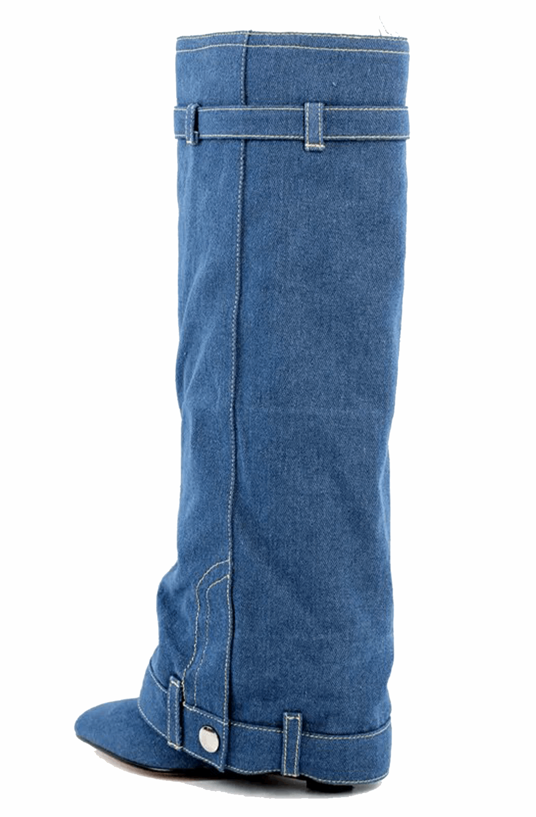 Fold over denim boots