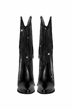 Sequined fringe cowboy boots