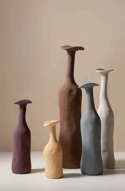 Primitive art ceramic vase