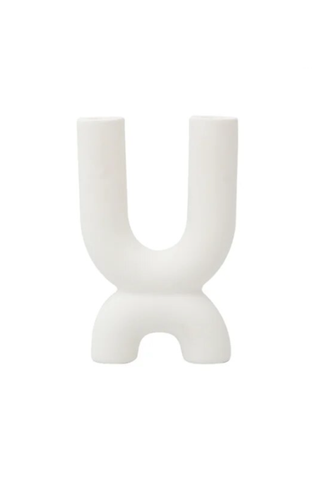 White ceramic candlestick holder