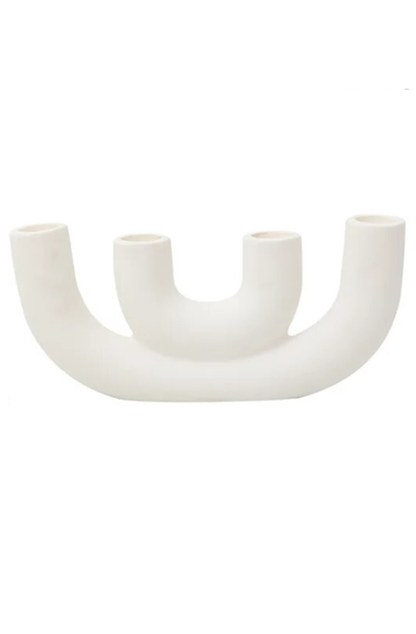 Minimalist ceramic candlestick holder