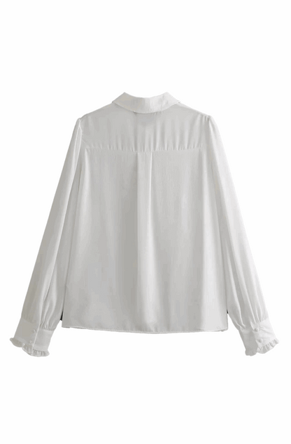 White shirt with bow tie
