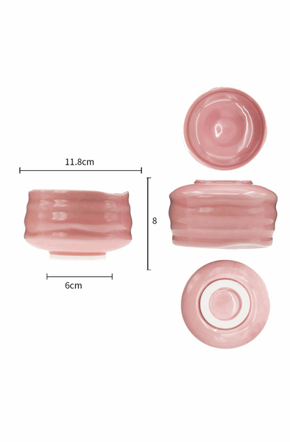 Ceramic glossy pink matcha kit