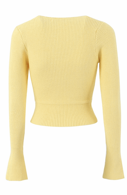 Floral embroidery knitted sweater