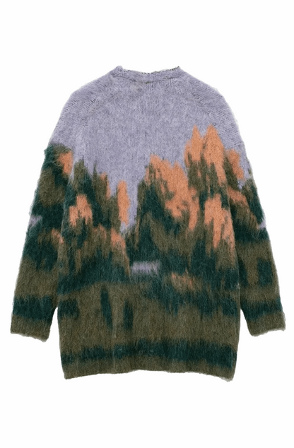 Landscape knitted cardigan