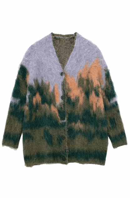 Landscape knitted cardigan