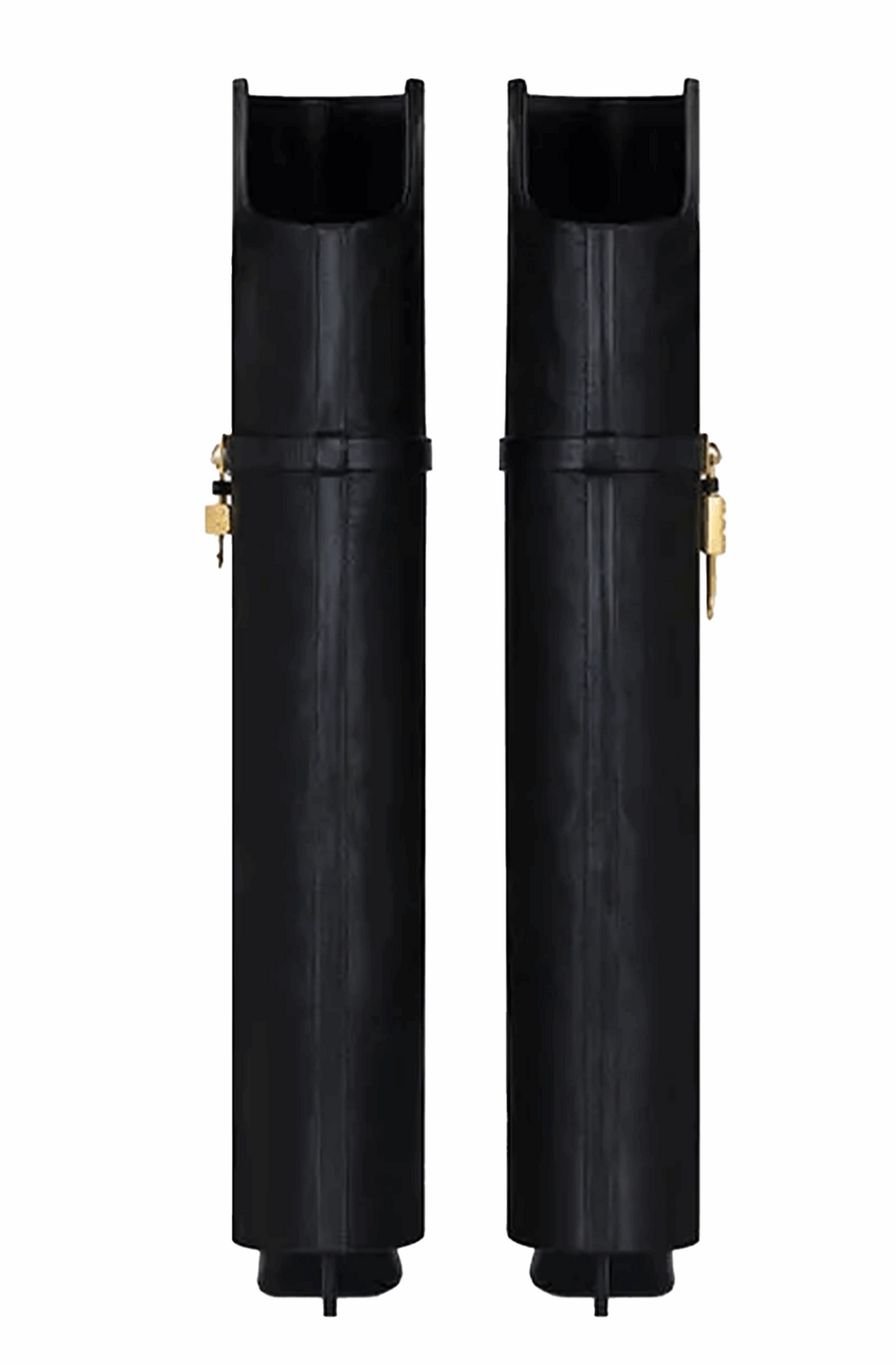 Genuine leather fold over thigh high boots with padlock