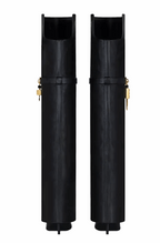 Genuine leather fold over thigh high boots with padlock