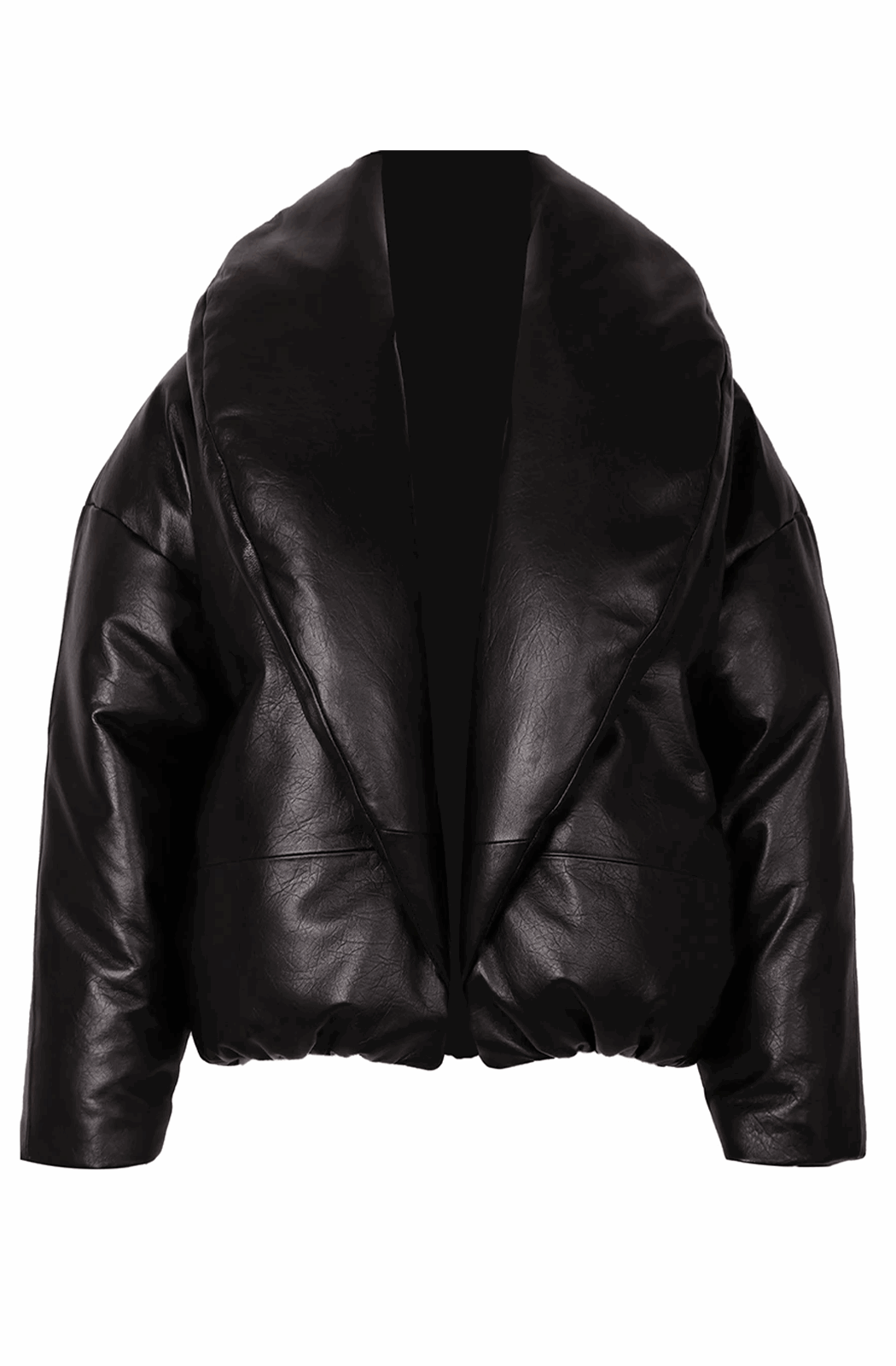 Oversized real leather down coat