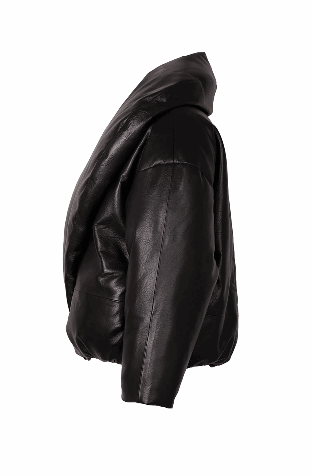 Oversized real leather down coat