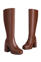 Elegant knee high platform boots