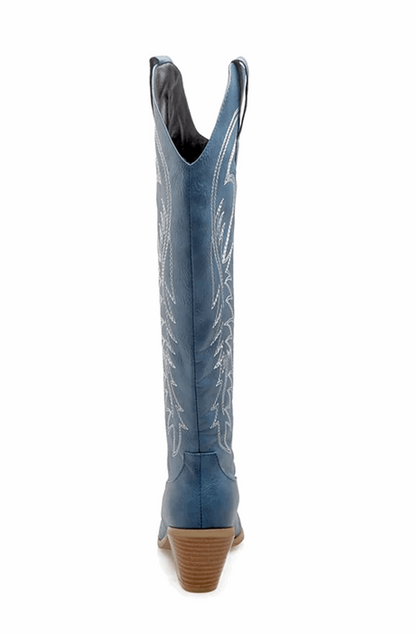 Blue embroidered cowboy boots