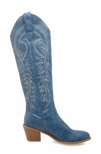 Blue embroidered cowboy boots