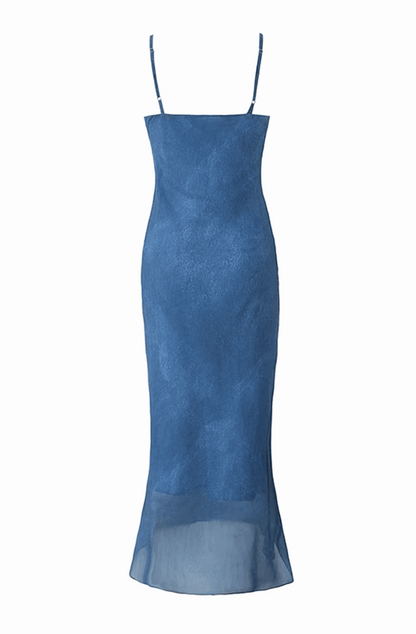 Lace V-neck strap long dress